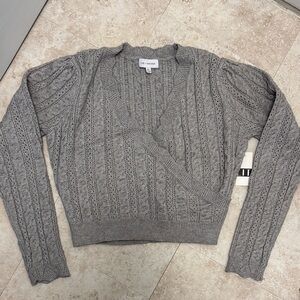 Lost + Wonder V-Neck Gray Sweater